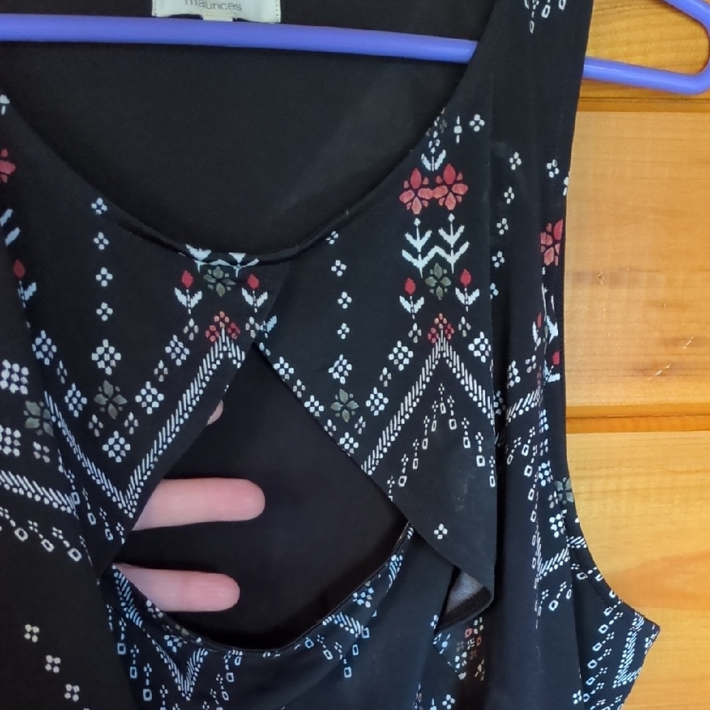 Maurices Black and Red Patterned Tank Top - Picture 3 of 4